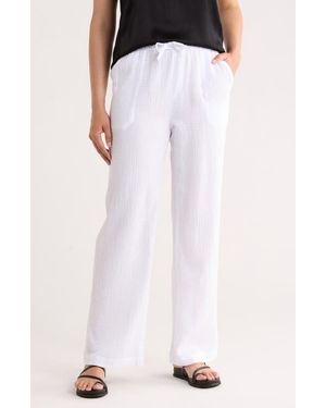 Splendid Gauze Wide Leg Pants - White