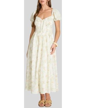Blu Pepper Floral Corset Midi Dress - Natural