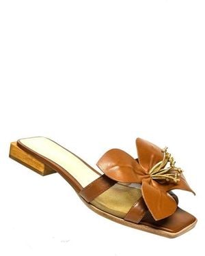 Ashley Kahen Blossom Slide Sandal - Metallic