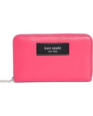Kate Spade Smooth Leather Medium Zip Wallet - Pink