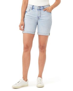 Kensie 7" Double Roll Cuff Shorts - Blue