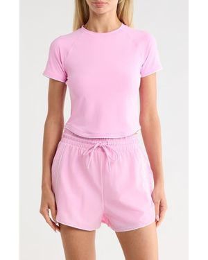 90 Degrees Nudetech Volley Club Crop T-Shirt - Pink