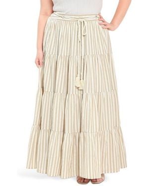 FREEMARKET Striped Maxi Skirt - Natural