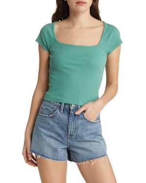 Madewell Brightside Square Neck T-Shirt - Blue