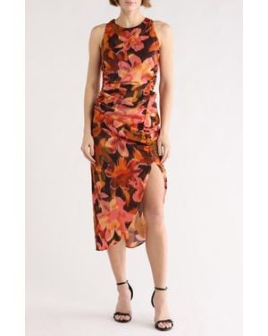 Tart Collections Leanna High Neck Asymmetric Maxi Dress - Red