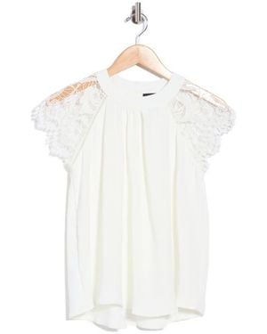 Forgotten Grace Crochet Cap Sleeve Top - White