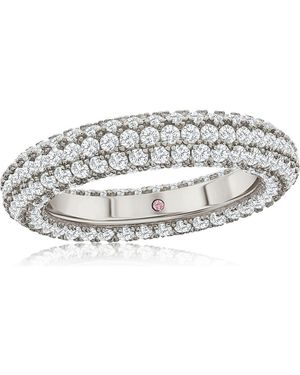 Suzy Levian Pavé Cubic Zirconia Round Eternity Band Ring - Metallic