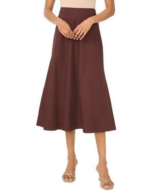 1.STATE Yoke Seam Midi Skirt - Purple