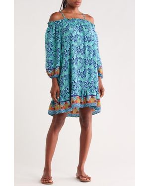La Fiorentina Cold Shoulder Dress - Blue