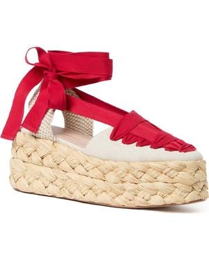 Loeffler Randall Mason Closed Toe Platform Espadrille - Red