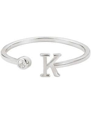 Adornia Cubic Zirconia Initial Adjustable Band Ring - Multicolor