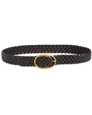 Madewell Woven Leather Oval Buckle Belt - Black