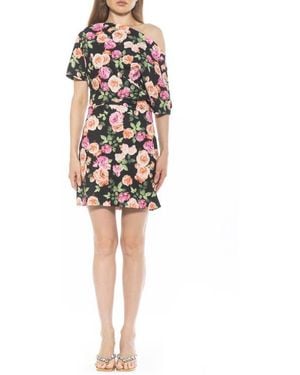 Alexia Admor Suri Draped One-Shoulder Minidress - Black