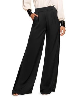 Ramy Brook Malia Wide Leg Tuxedo Pants - Black