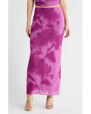 Leith Mesh Maxi Skirt - Pink