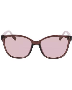 Converse Oversized Shield Sunglasses with Textured Temples - Pink