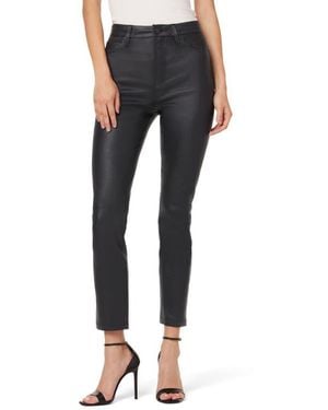 Hudson Jeans Harlow Leather Ultra High Waist Cigarette Jeans - Black