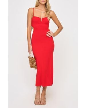 LSPACE Cameron Cutout Rib Cover-Up Midi Dress - Red