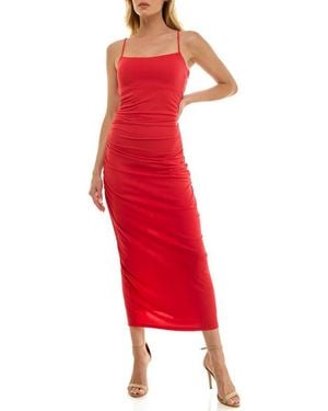 Socialite Shirred Open Back Maxi Dress