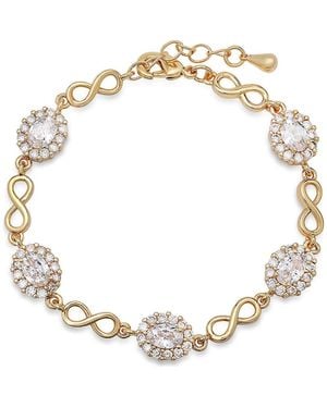 Steeltime 18K Plated Cubic Zirconia Infinity Bracelet - Metallic