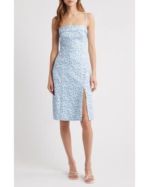 French Connection Echo Floral Crepe Dress - Blue