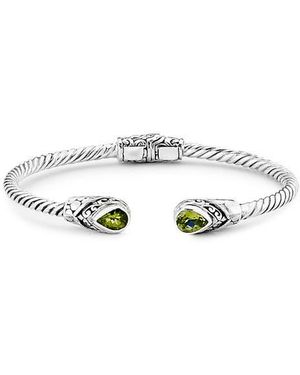 Samuel B. Pear Shape Stone Bangle Bracelet - Green