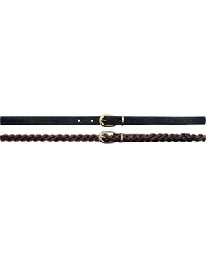 Linea Pelle 2-For-1 Belt Set - Black