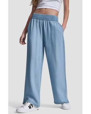 DKNY Wide Leg Ankle Crop Pants - Blue