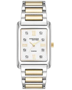 Anne Klein Three Hand Quartz Diamond Dial Bracelet Watch, 26Mm X 37Mm - Multicolor