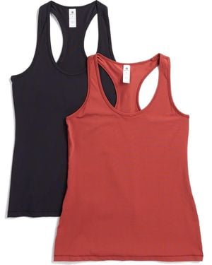 90 Degrees 2-Pack Racerback Tank Tops - Red