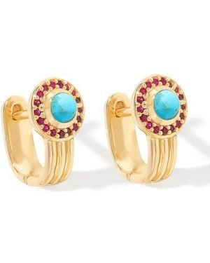 YS GEMS Plated Huggie Hoop Earrings - White