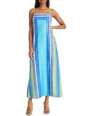 Donna Morgan Side Slit Maxi Dress - Blue