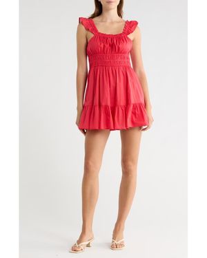 Abound Ruffle Strap Tiered Cotton Minidress