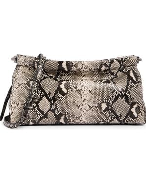 BCBGMAXAZRIA Snake Embossed Faux Leather Shoulder Bag - Metallic