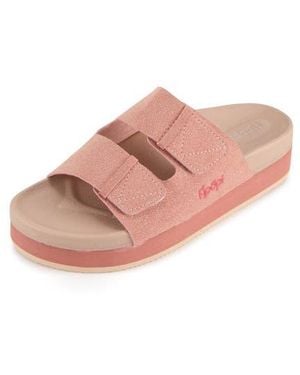 FLOOPI Double Strap Platform Slide Sandal - Pink