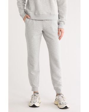 90 Degrees Cotton Blend Rib Sweatpants - White