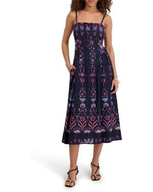 Kensie Print Midi Sundress - Blue