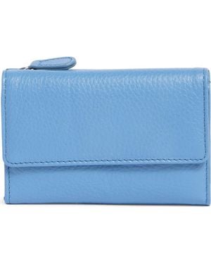 MUNDI SMALL LEATHER GOODS Rio Indexter Trifold Leather Wallet - Blue