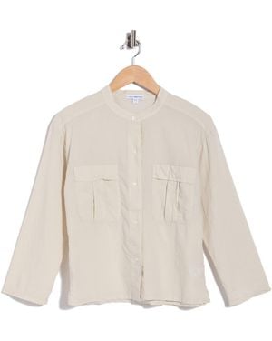 James Perse Cotton Crop Utility Shirt - White