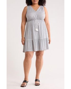 Max Studio Tiered Sleeveless Dress - Gray
