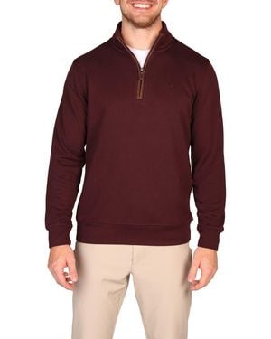 Tailorbyrd Rib Knit Quarter Zip Pullover - Red