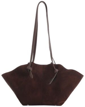 Adornia Large Faux Leather Tote - Brown
