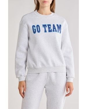 90 Degrees Varsity Vault Fleece Graphic Sweatshirt - White