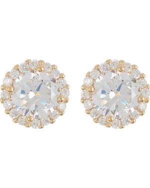 Adornia Swarovski Crystal Halo Stud Earrings - Yellow