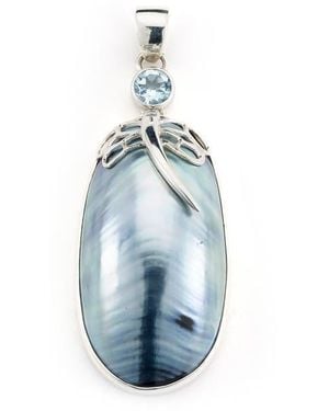 Samuel B. Oval Shell Pendant - Blue