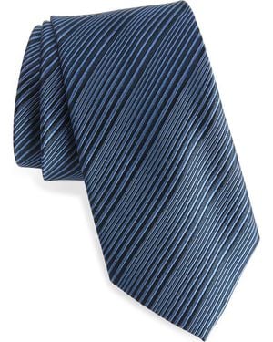 Duchamp Textured Jacquard Silk Tie - Blue