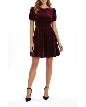 Lush Low Back Velvet Minidress - Black