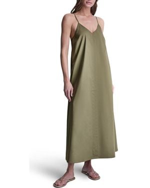 DKNY V-Neck Sleeveless Maxi Dress - Green