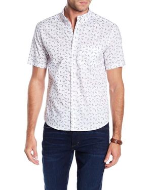 PUBLIC ART Airplane Print Button-Down Shirt - White