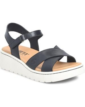 Børn Katrina Ankle Strap Platform Wedge Sandal - Blue